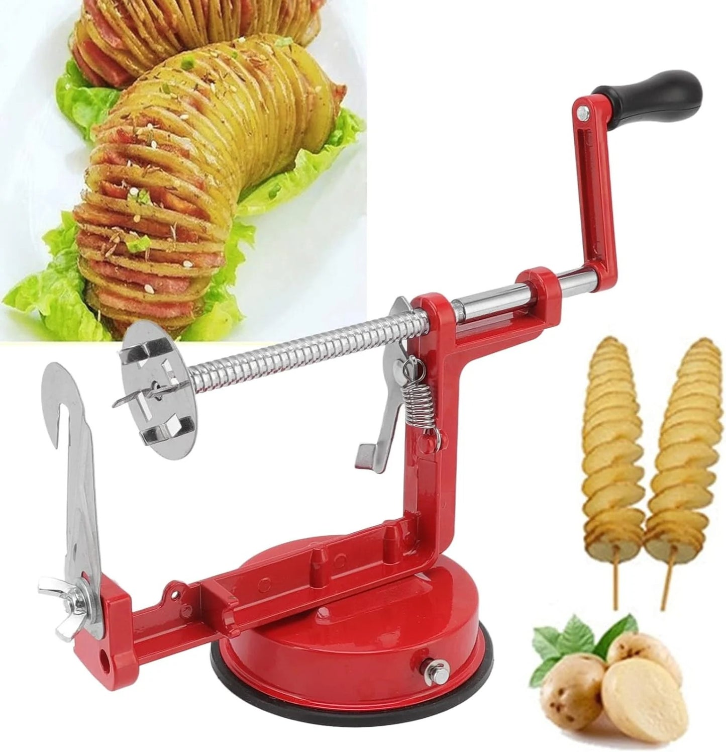 Red Stainless Steel Twisted Potato apple slicer