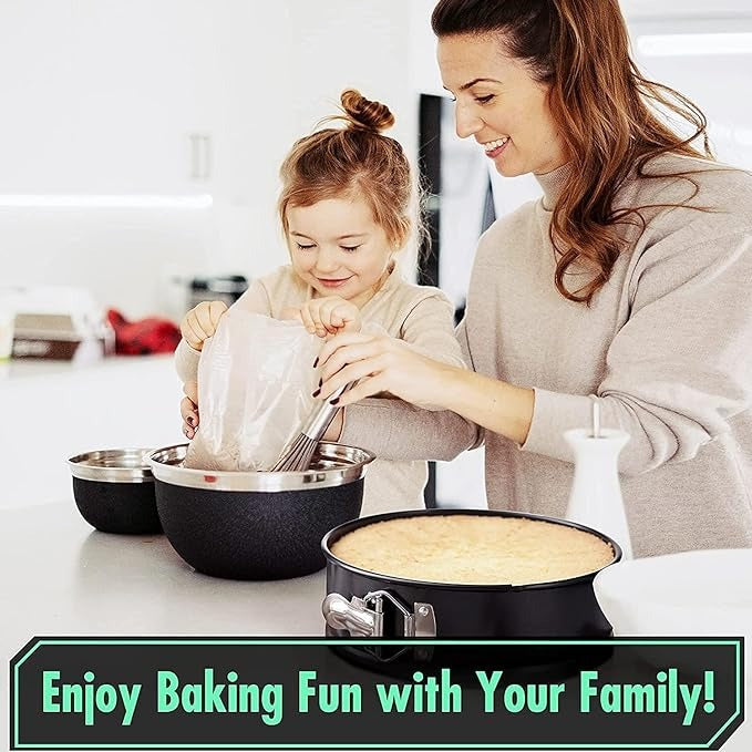 Pack of 3 - Round Shape Cake Pan 6" - Bread Loaf Pan 6" And 6 Slot Cup Cake Muffin Tray - Cake Baking and Decoration Tools - Black Carbon Steel - Non stick Mold