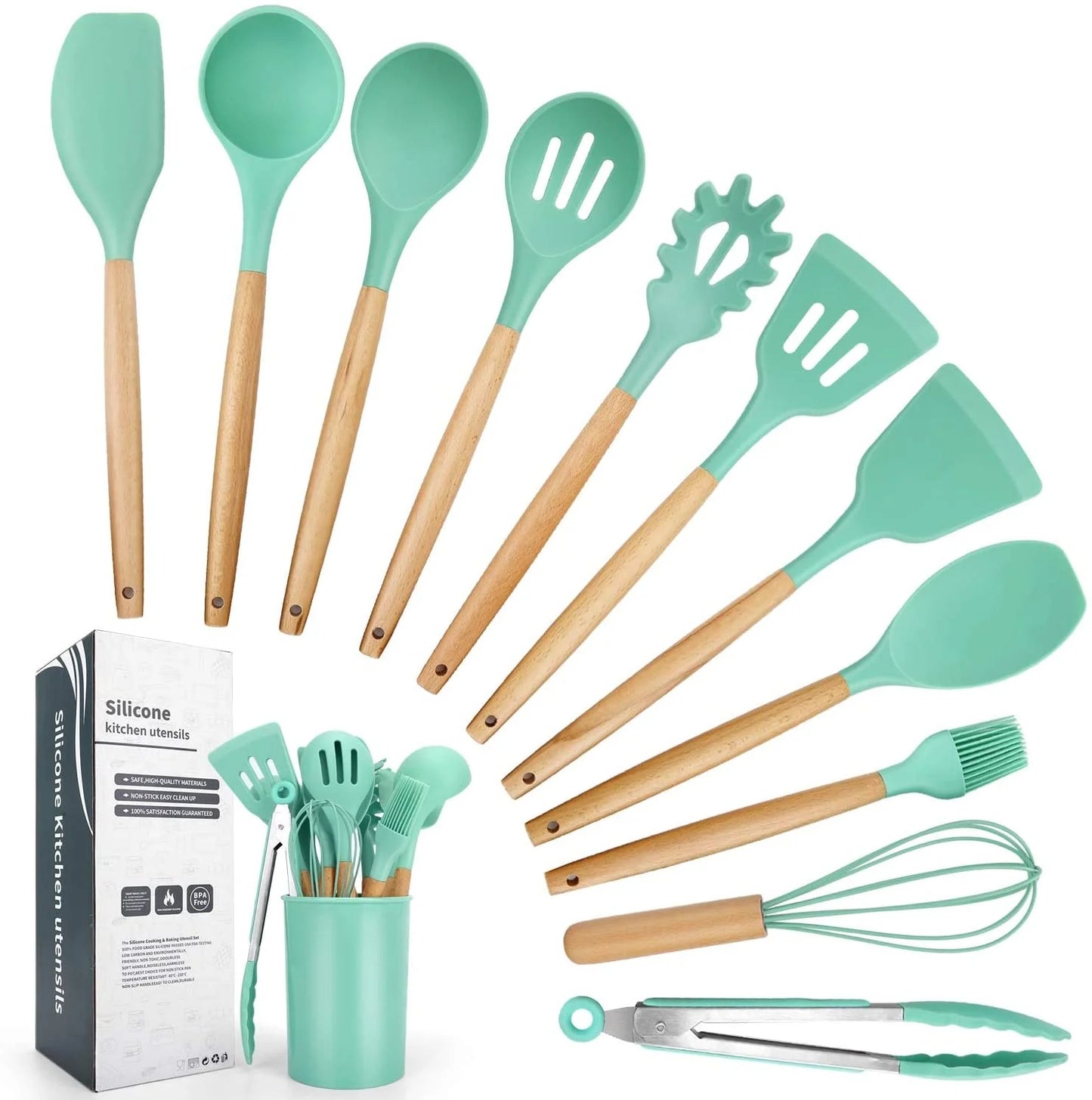 12 Pcs Silicone Cooking Utensils Kitchen Set