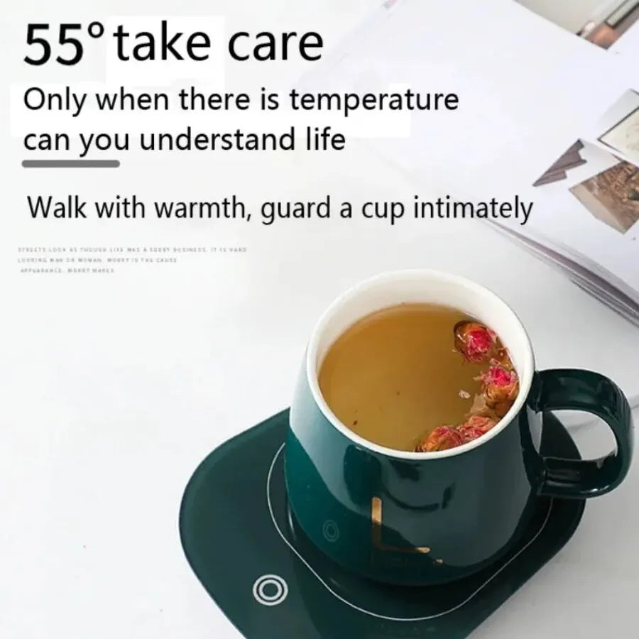 Switch Electric Coffee Mug-Warmer with Ceramic Mug, Cover, Spoon