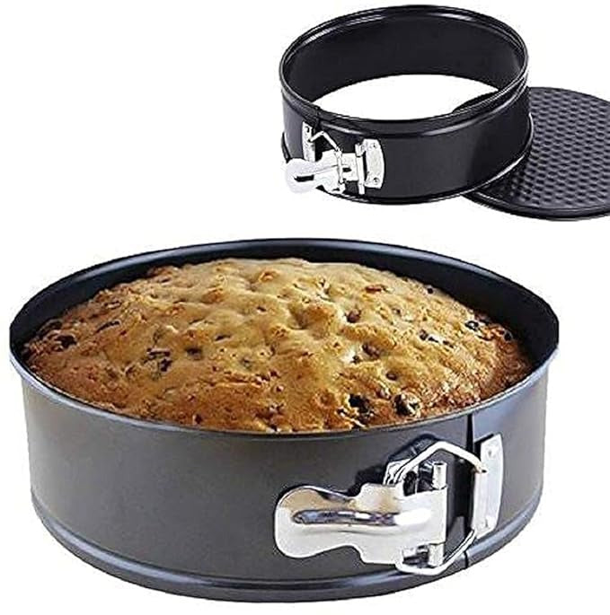 Pack of 3 - Round Shape Cake Pan 6" - Bread Loaf Pan 6" And 6 Slot Cup Cake Muffin Tray - Cake Baking and Decoration Tools - Black Carbon Steel - Non stick Mold
